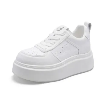 BAFFN Anti Slip And Wear Resistant Lightweight Height Increasing Low Top Skateboard Shoes Women's White