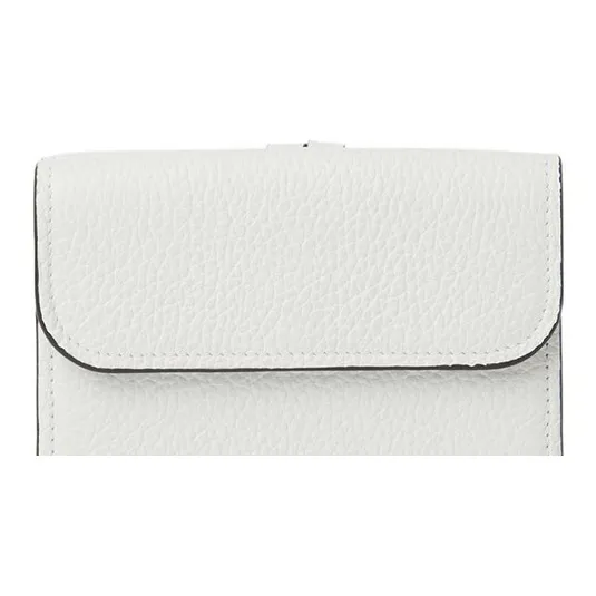 Chloe Alphabet Grain Calfskin Card Holder, Wallet Small Size Women's Crystal White-4