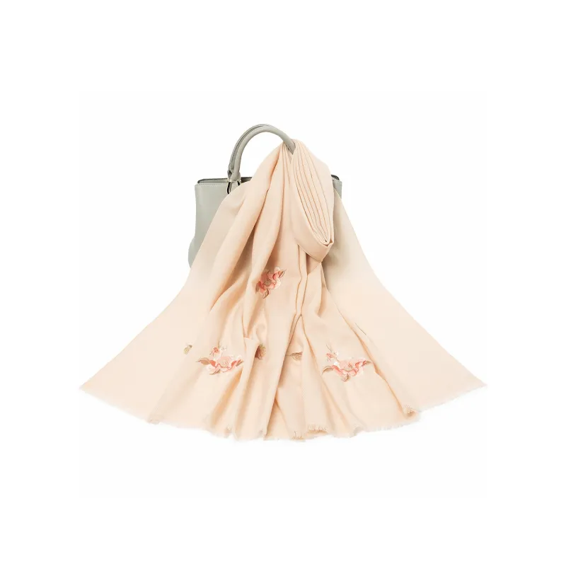 Shanghai Story 100% Sheep Wool Shawls Women's Fragrance Collection 3 Colors Available-34