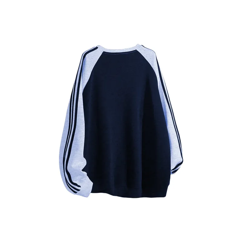 WKOOG Sweatshirt Unisex Navy Blue & Purple Sleeves-2