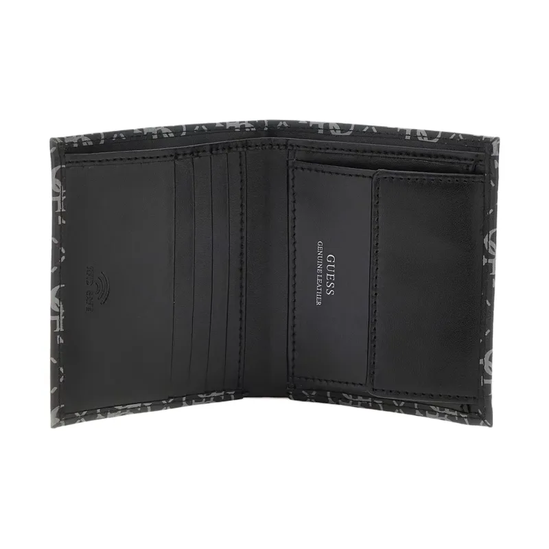 GUESS Genuine Leather Wallet Mini Men's Dark Gray-2