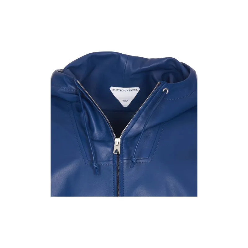 Bottega Veneta Zip Hooded Leather Jacket-3