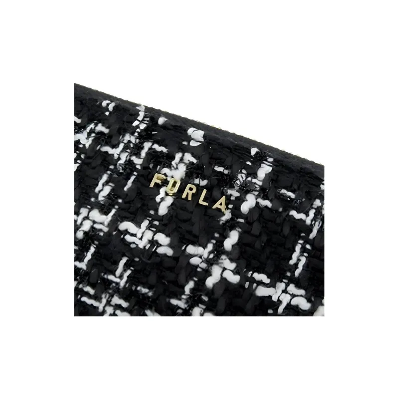 Furla Leather Wallet Medium Size Women's Black-4