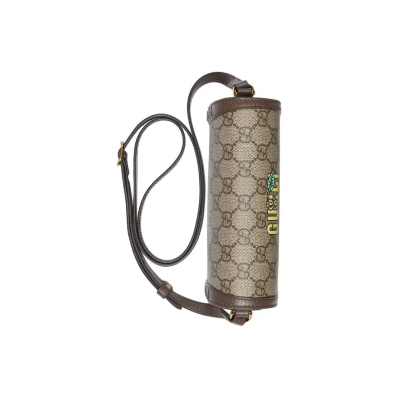 GUCCI Supreme Canvas With Leather Binding Box Bag Shoulder Bag Crossbody Bag Mini Men's Brown-4