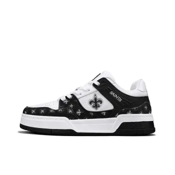 NFL TR Neo New Orleans Saints Abrasion Resistant Slip Resistant Low Top Skateboard Shoes Unisex White Black