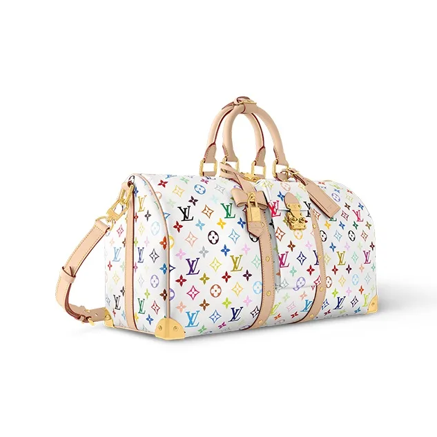 LOUIS VUITTON X Takashi Murakami Keepall Bandouliere 45 White Multicolored-1