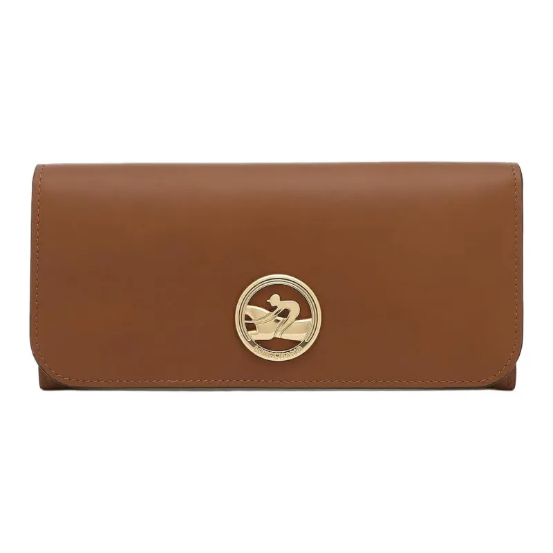 LONGCHAMP BOX TROT Calfskin Wallet Women's Brown-0