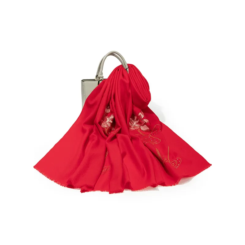 Shanghai Story 100% Sheep Wool Shawls Women's Fragrance Collection 3 Colors Available-27