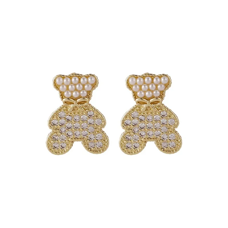 QIANFANGDAHUANGYE Zircon S925 Silver Stud Earrings Women's-0
