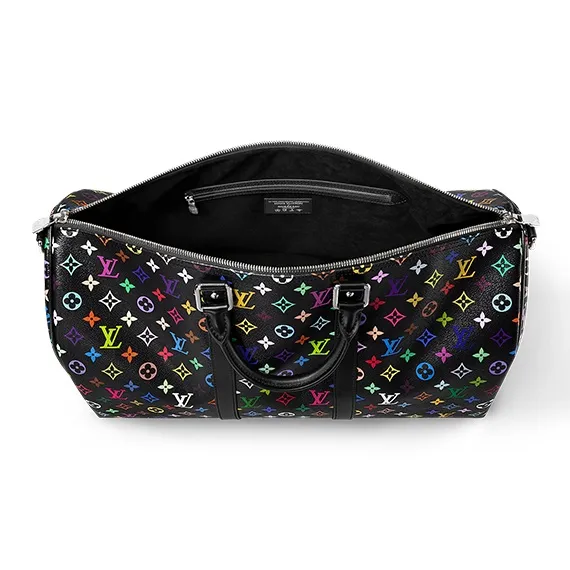 LOUIS VUITTON X Takashi Murakami Keepall Bandouliere 50 Black Multicolored + An Exclusive Offer With Apple Pay!-3
