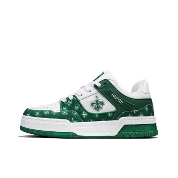 NFL TR Neo New Orleans Saints Abrasion Resistant Slip Resistant Low Top Skateboard Shoes Unisex White Green