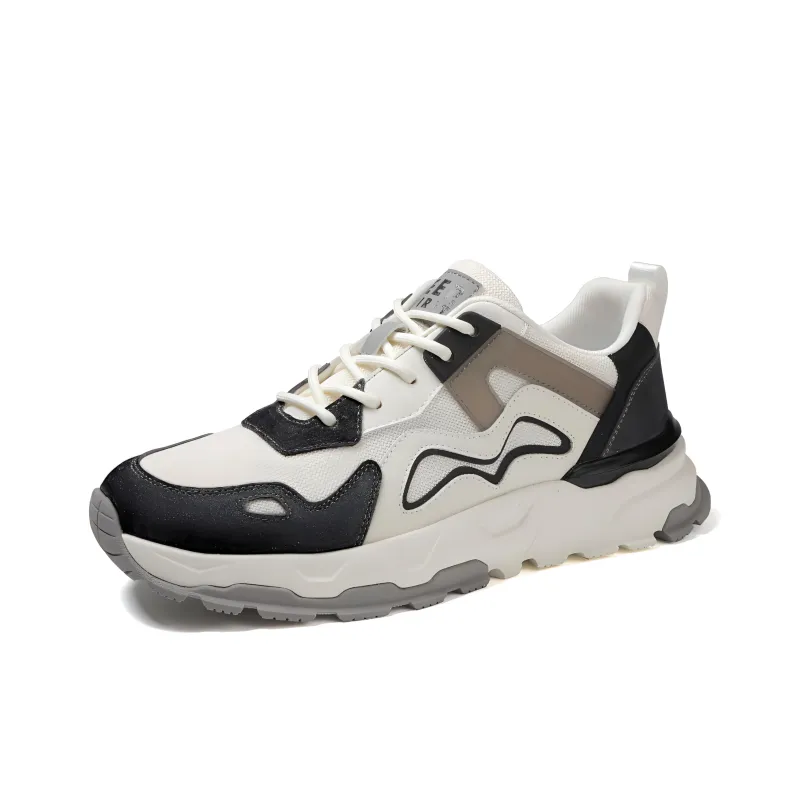 JEEP SPIRIT Chunky Sneakers Men Low Top Moon Dust Gray-2