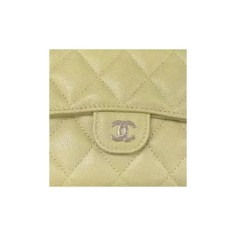 CHANEL Classic Flap CF Calfskin Coin Purse Wallet Women's Dark Yellow-1