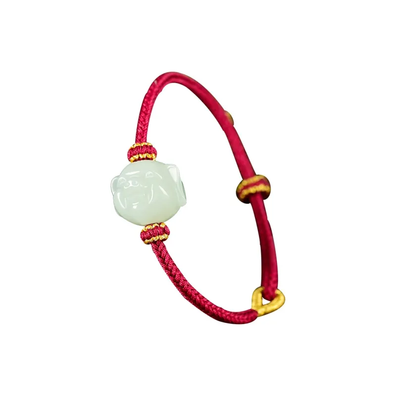 KUNYUYAO Hetian Jade Bracelets Pale Greenish White Jade Unisex-40
