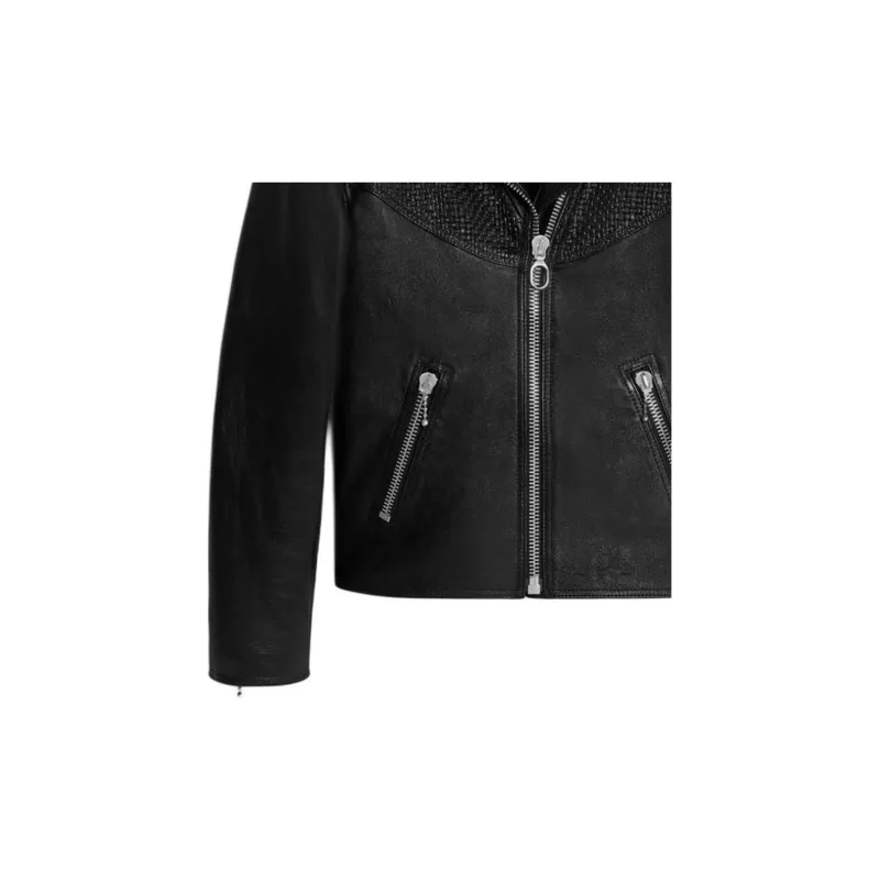 CELINE Straight cut Blouson Jacket In Waxed Lambskin-4