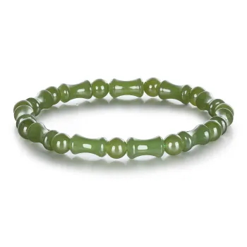 Cuiya Golden Building Hetian Jade Bracelets Green Jade Women's