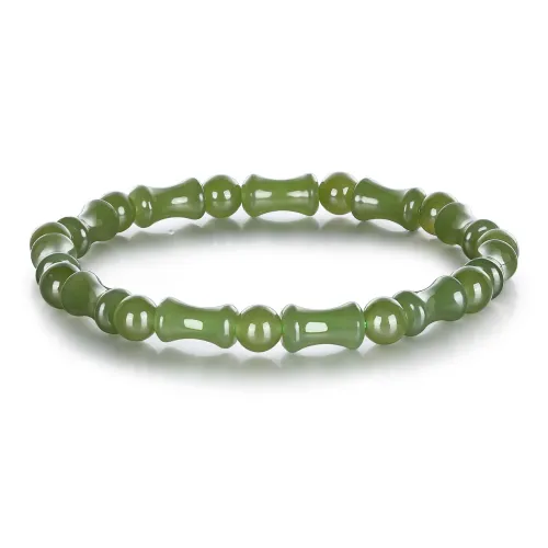 Cuiya Golden Building Hetian Jade Bracelets Green Jade Women's