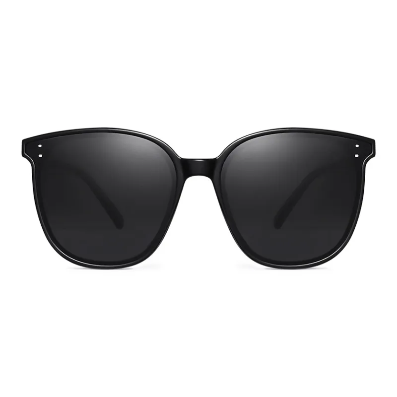 VEGOOS TR/Memory Plastic Square Sunglasses Unisex Black Frame-14