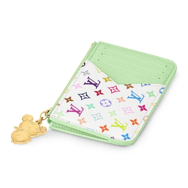 LOUIS VUITTON X Takashi Murakami Romy Card Holder Green Tea/White Multicolored-3