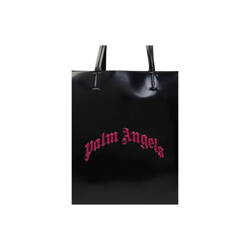PALM ANGELS Curved Logo Printed Shopper Bag-4