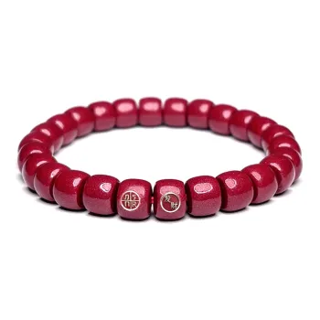 MOUNTAINS AND MANS Cinnabar New Chinese Style Good Luck Beaded Bracelet Unisex