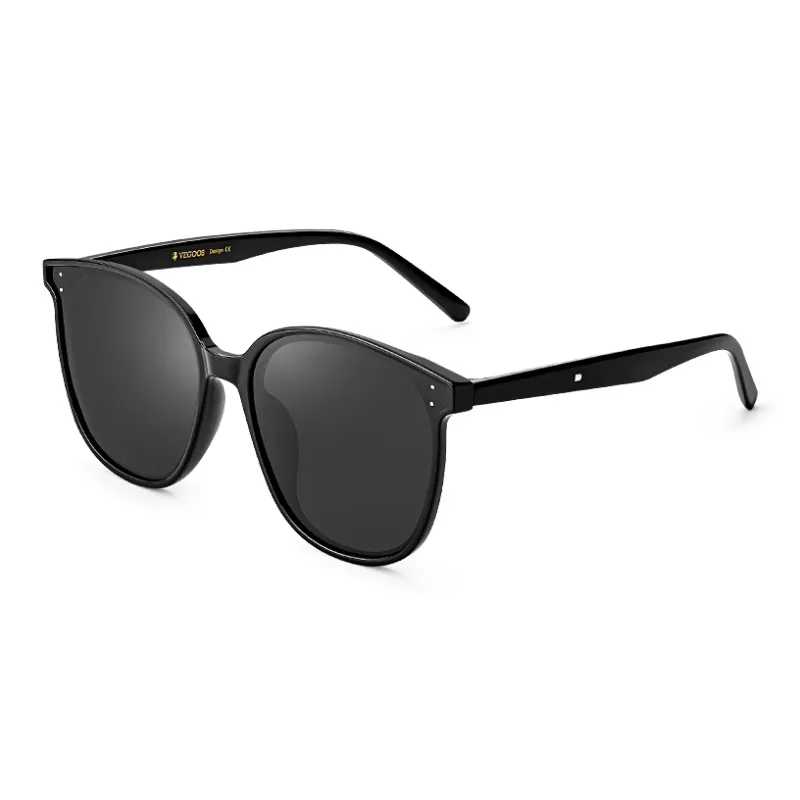 VEGOOS TR/Memory Plastic Square Sunglasses Unisex Black Frame-13