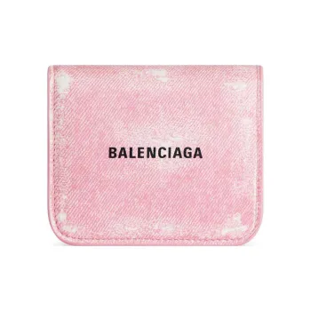 Balenciaga Lambskin Coin Purse, Card Holder Women's Pink