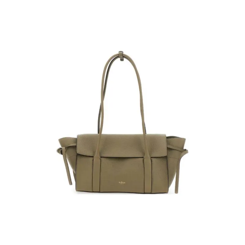 Mulberry Bayswater Calfskin Handbag, Shoulder Bag Trumpets Women's Linen Green-0