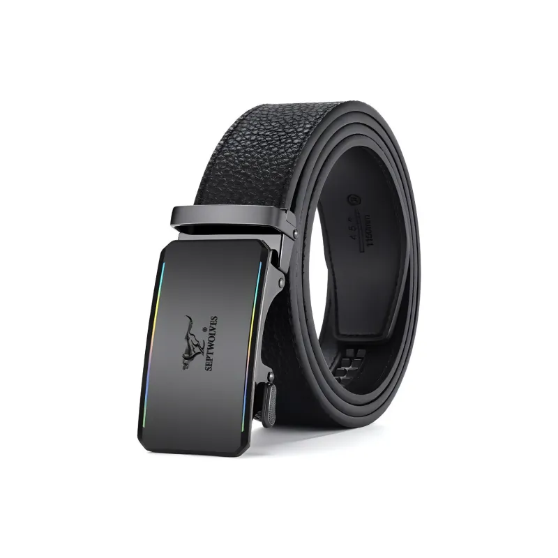 SEPTWOLVES Cow Leather Leather Belts Men's Width 3.5CM-0