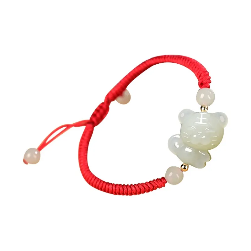 KUNYUYAO Hetian Jade Bracelets Pale Greenish White Jade Unisex-8