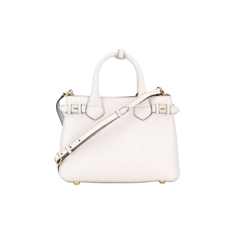 Burberry Cow Leather Tote Bag, Shopping Bag, Shoulder Bag, Handbag Small Size Women's White-1