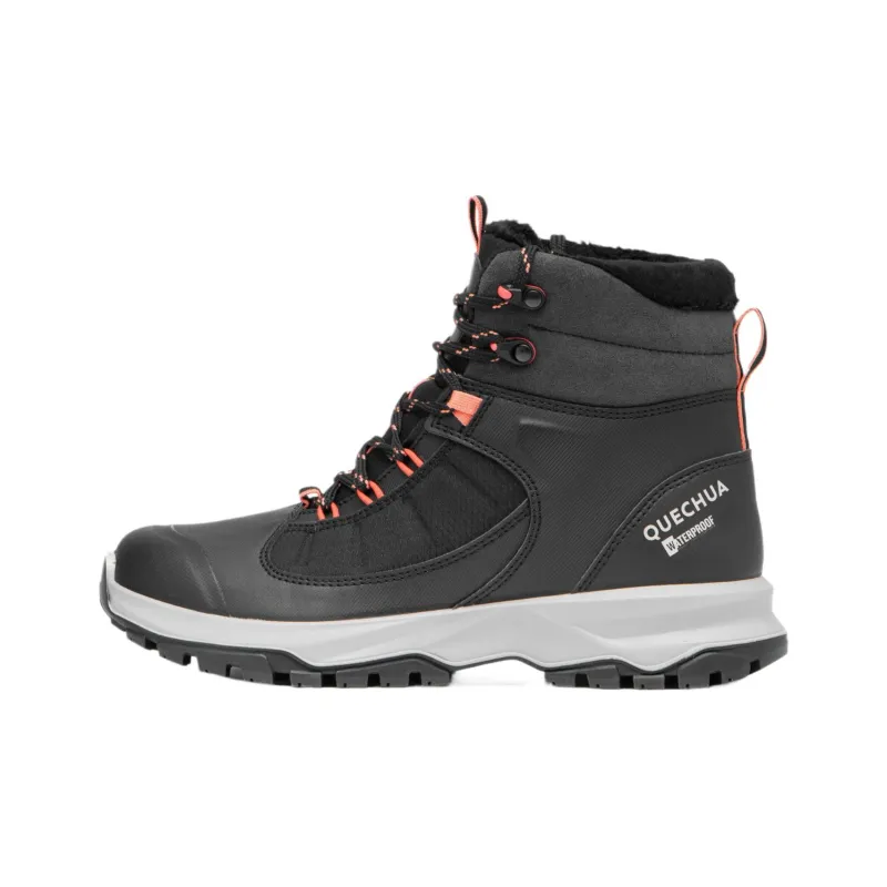 DECATHLON SH500 Warm Water Resistant Slip Resistant Mid Top Trekking Shoes Women's Black-0
