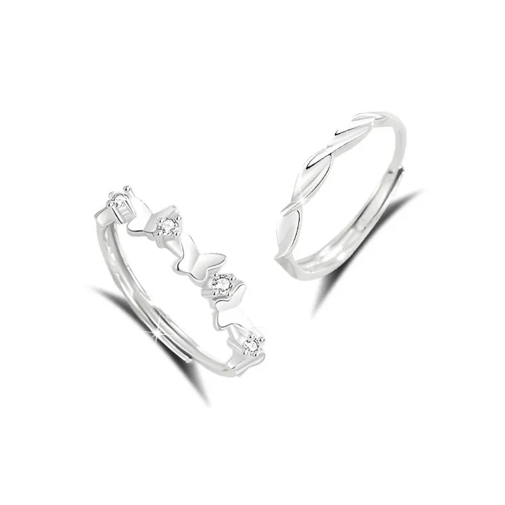 COPI 999 Fine Silver Synthetic Cubic Zirconia Rings Unisex-3