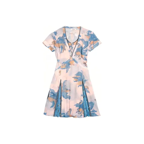 COACH Short Sleeved Dresses Women's Blue