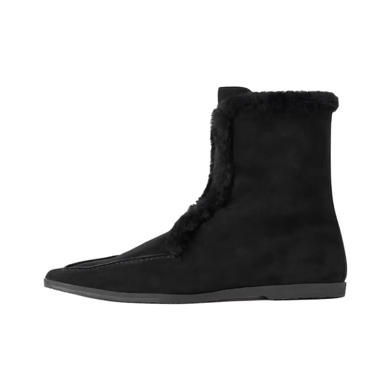 TOTEME Winter Day Capsule Collection Ankle Boots Women's Black-0