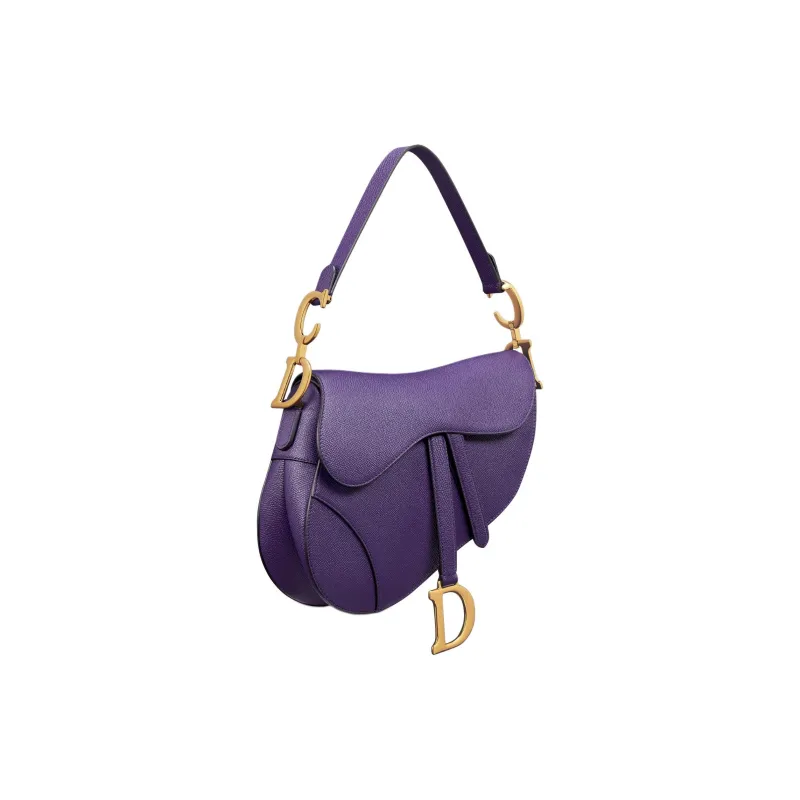 DIOR Saddle Calfskin Saddle Bag Shoulder Bag Crossbody Bag Handbag Women's Dark Purple-2
