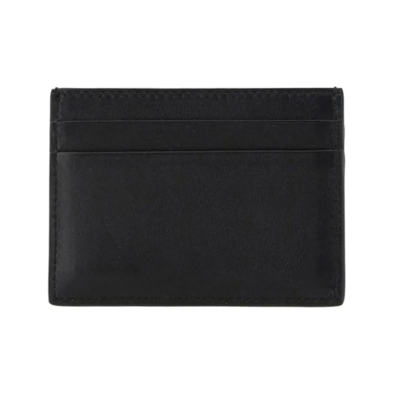 Valentino GARAVANI Cow Leather Wallets Card Holders Men's Black-2