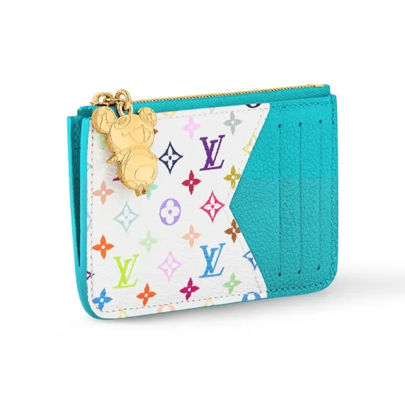 LOUIS VUITTON X Takashi Murakami Romy Card Holder Kabira Blue/White Multicolored-1