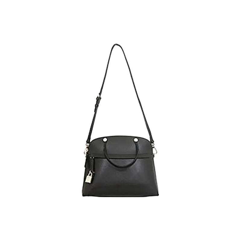 Furla Piper Collection Leather Shoulder Bag Crossbody Bag Handbag Medium Size Women's Black-1