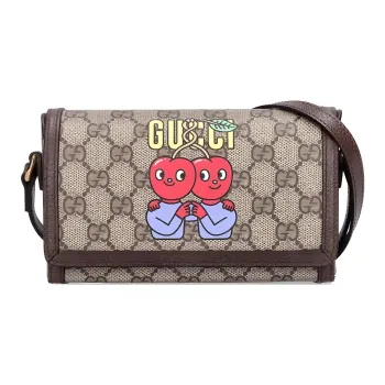 GUCCI Supreme Canvas With Leather Binding Box Bag Shoulder Bag Crossbody Bag Mini Men's Brown