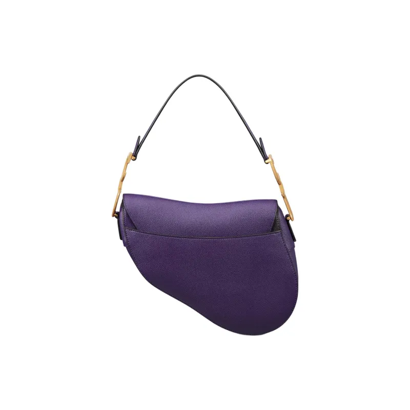 DIOR Saddle Calfskin Saddle Bag Shoulder Bag Crossbody Bag Handbag Women's Dark Purple-3