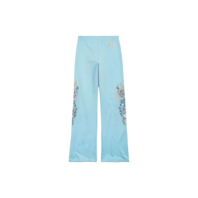 Balenciaga Knitted Sports Pants Women's Light Blue-1