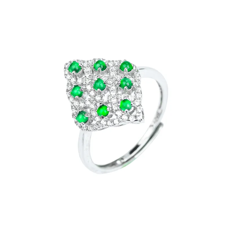 CUIYURIJI Ice Glutinous Jadeite Rings Women's-0