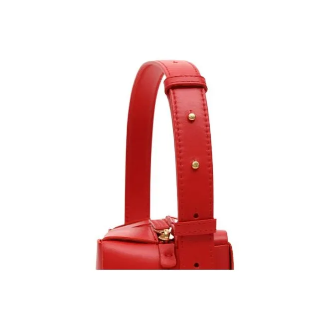 Bottega Veneta Brick Cassette Soft Sheepskin Handbag, Shoulder Bag Trumpets Women's Red-4