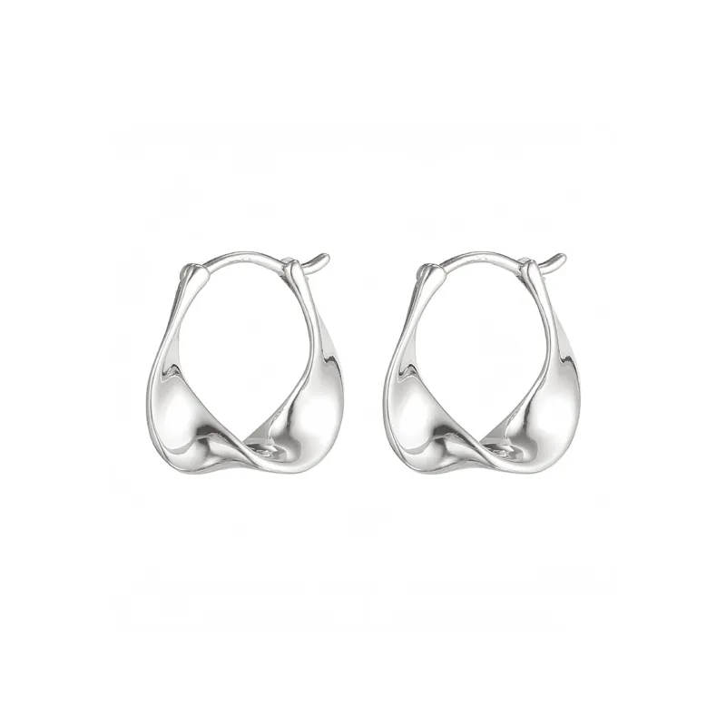 EAR PARTNER 925 Silver Needles Hoop Earrings Women's-1