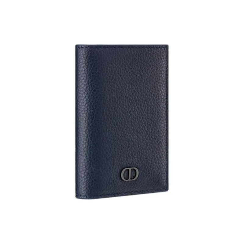 DIOR Calfskin Card Holder Men's Marine Blue-1
