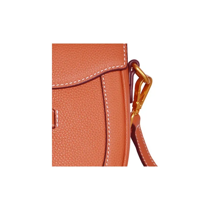 CAVANA Calfskin Saddle Bag Shoulder Bag Crossbody Bag Women's Golden Tawny-4