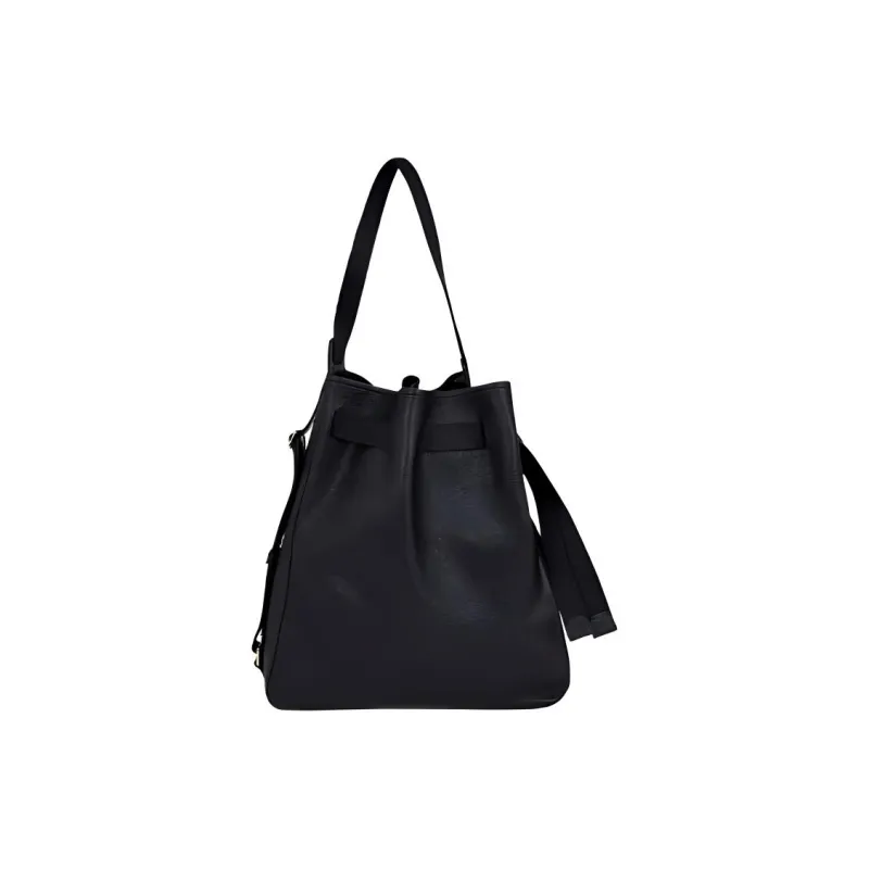 Ecco Cow Leather Bucket Bags Crossbody Bag Shoulder Bag Large Size Women's Black-0