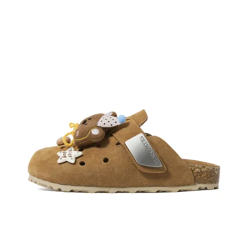 KILLWINNER Slip Resistant Abrasion Resistant Closed Toe Slippers Women's Brown