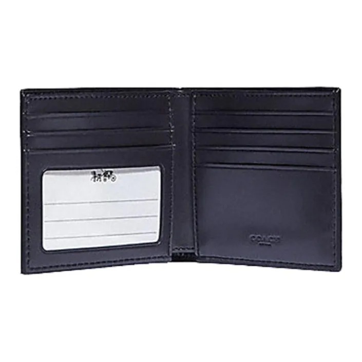 COACH Billfold Wallet Leather Wallet Men's Navy Blue-1